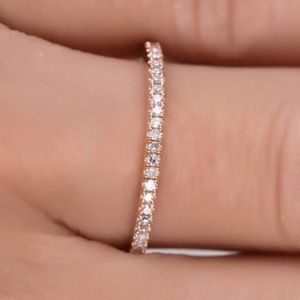 NEW💍18K ROSE GOLD DIAMOND ETERNITY STACKABLE RING